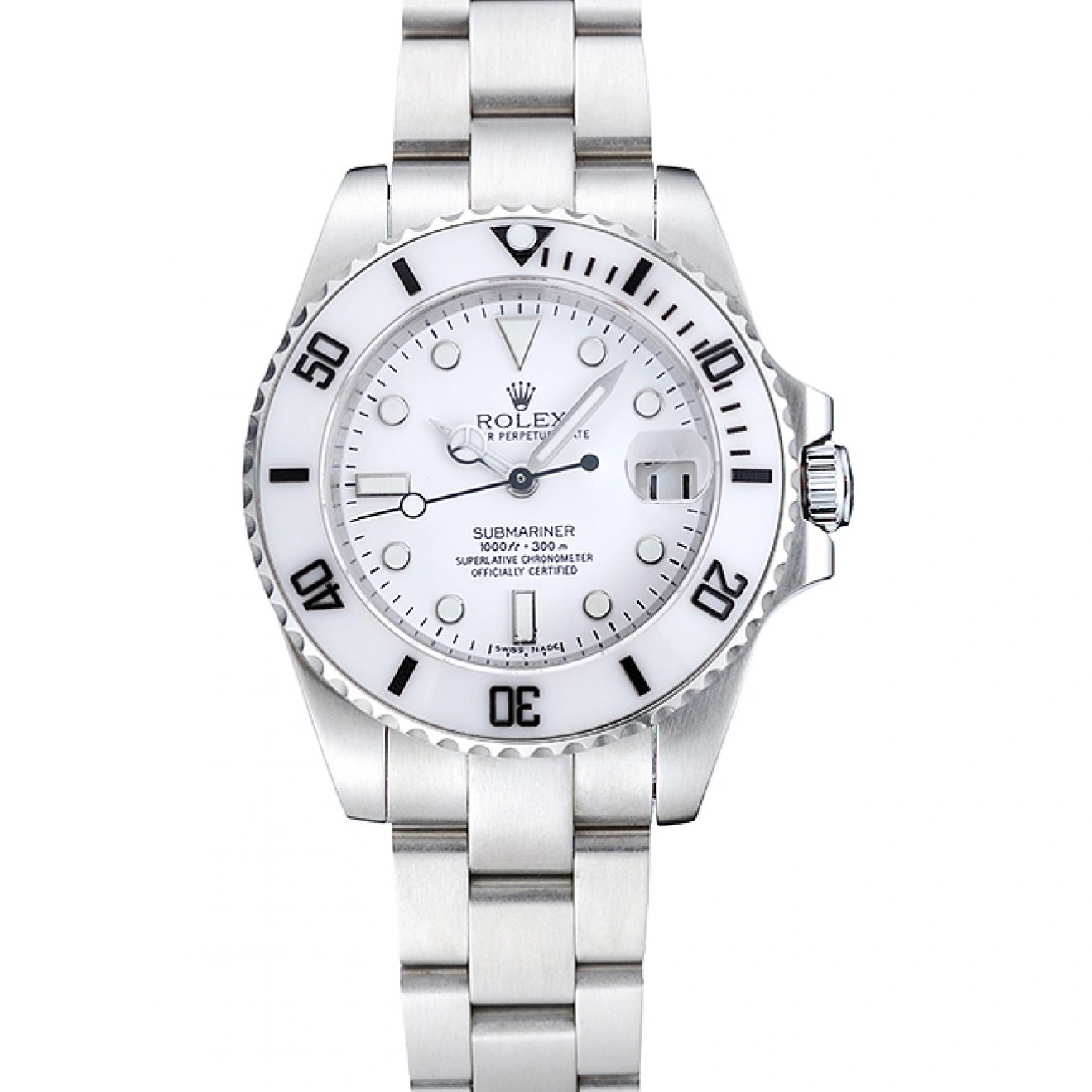 Aaa replica watch 1454152 Bracelet Submariner Steel Stainless White Dial Rolex 1027